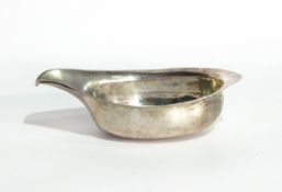 A George III silver baby's feeding bowl of plain form, London 1805, length 12.5cm, 2oz approx.