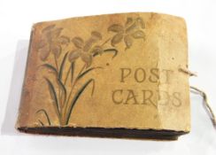 Victorian photograph album converted to a musical box, quantity postcards, cigarette cards,