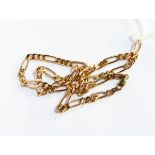 A 9ct gold fancy link chain necklace, elongated curb link, 6.6g approx.