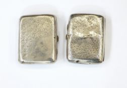 Two silver cigarette cases,