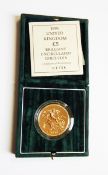 A UK brilliant £5 gold coin, 1995,