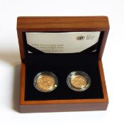 A 1909 sovereign and half sovereign pair,