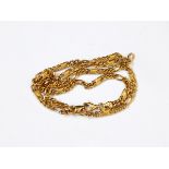 An Italian 9ct gold fancy link filed curb link chain, 47cm long, 14g approx.