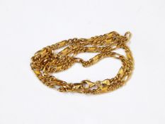 An Italian 9ct gold fancy link filed curb link chain, 47cm long, 14g approx.