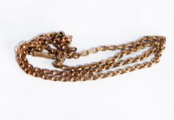 A Victorian gold plated fancy belcher link chain necklace