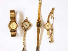 A lady's 9ct gold Limit bracelet watch on 9ct gold bracelet,