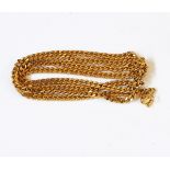 A 9ct gold filed curb link chain, 76cm long, 35g approx.