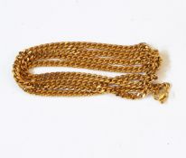 A 9ct gold filed curb link chain, 76cm long, 35g approx.