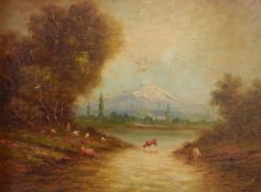 H Moncayo (1894-1984) Oil on panel Mount Cotopax, Ecuador,