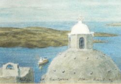 Alan Boast Watercolour and bodycolour "Triton at San Torini", signed and dated '96 lower right,