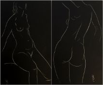 Eric Gill (1882-1940) Original wood engraving Two nude statues from "25 Nudes" published by Dent &