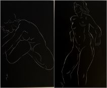 Eric Gill (1882-1940) Original wood engraving Two nude statues from "25 Nudes" published by Dent &