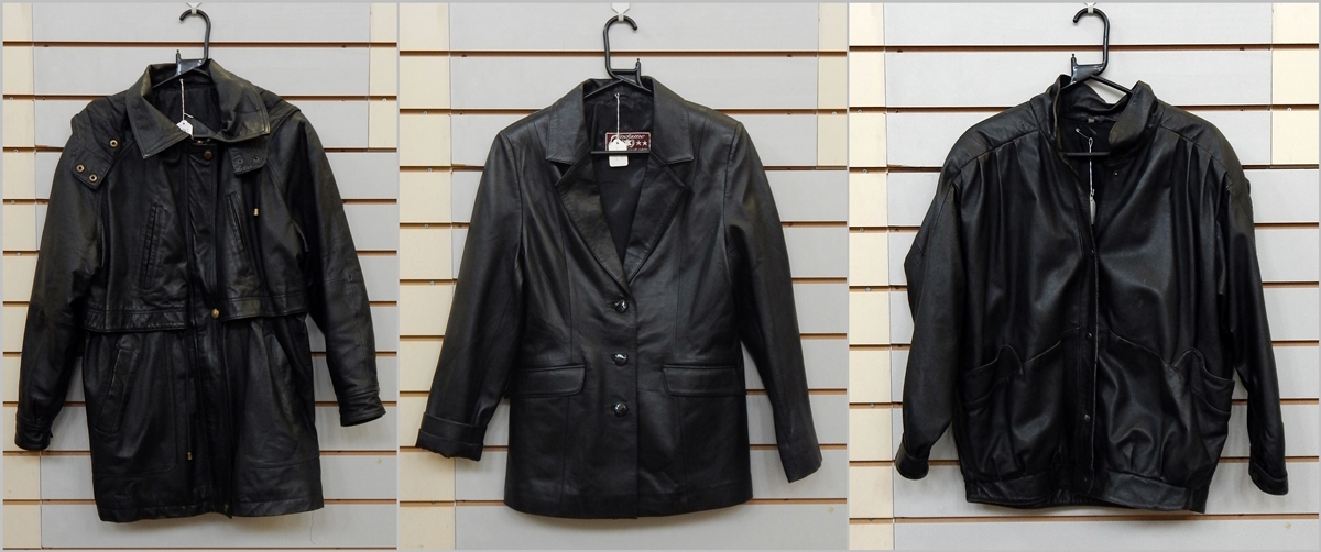 Three gent's various leather jackets (3)