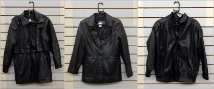 Three gent's various leather jackets (3)