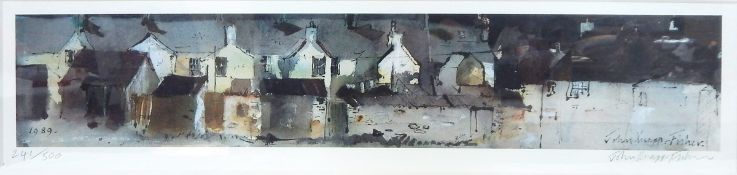 John Knapp-Fisher (1931-2015) Limited edition print "Terraced House-backs, Fishguard", 241/500,