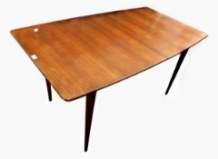 20th century Mackintosh teak extending dining table on circular tapering legs,