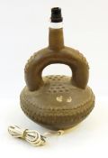 Aztec-style stoneware lamp base,