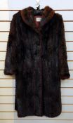 A Kenneth Stoker vintage fur coat possibly musquash