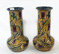Pair of Hancock and Sons Morrisware vase, by George Cartlidge, each with everted rim,
