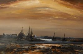 Elliott Oil on board Boats moored in a port