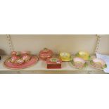 Mintons dressing table set and four Carltonware lily dishes