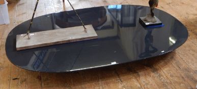 Capellini black lacquer low coffee table,