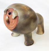 Lisa Larson Gustavbery pottery model of pug 39cm long