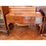 A burr walnut Georgian style side table fitted with a Garrard record turntable,