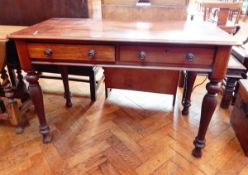 A Victorian mahogany side table with moulded edge top,