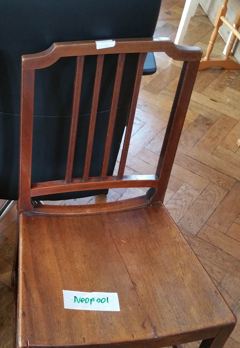 A pair of 19th century mahogany solid seat dining chairs