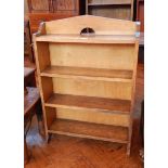 Twentieth century oak open bookcase of four shelves,