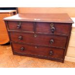 An old mahogany chest of two short and two long drawers,