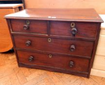 An old mahogany chest of two short and two long drawers,