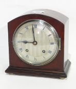 An early 20th century mahogany-cased eight-day mantel clock