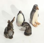 Royal Copenhagen model of a penguin, another,