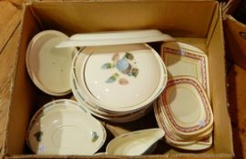 Wedgwood pottery 'Seander' pattern dinner service and Portland pottery sandwich set