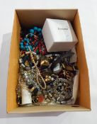 A large quantity of costume jewellery including a lady's Accurist bracelet watch, beads, etc.