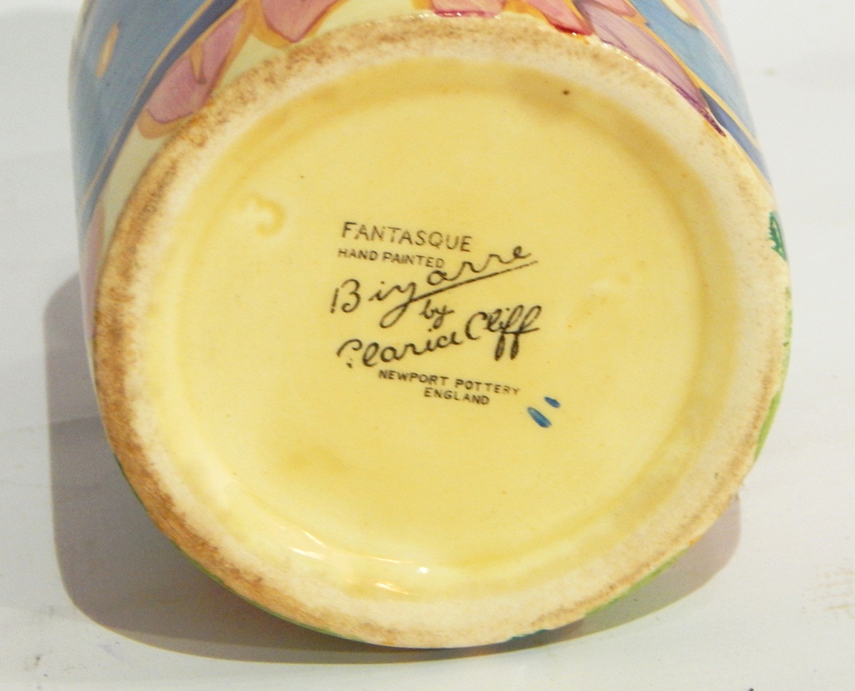 Clarice Cliff 'Bizarre Blue Chintz' preserve pot and cover, - Image 2 of 2