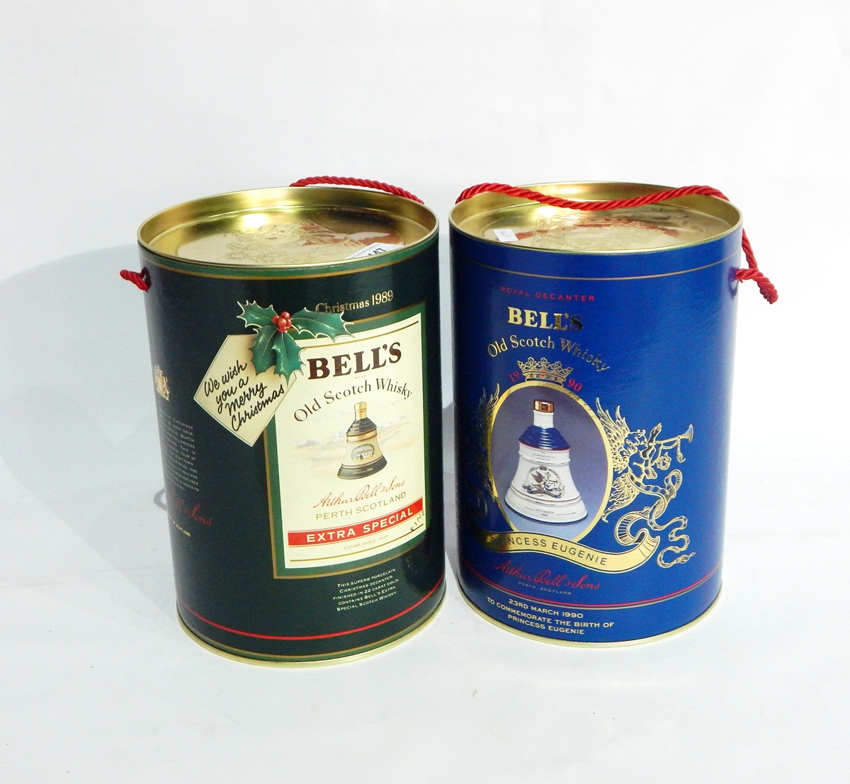 Bells Christmas whiskey for 1988, 1989,