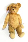 A mid 20th century golden mohair plush bodied bear,