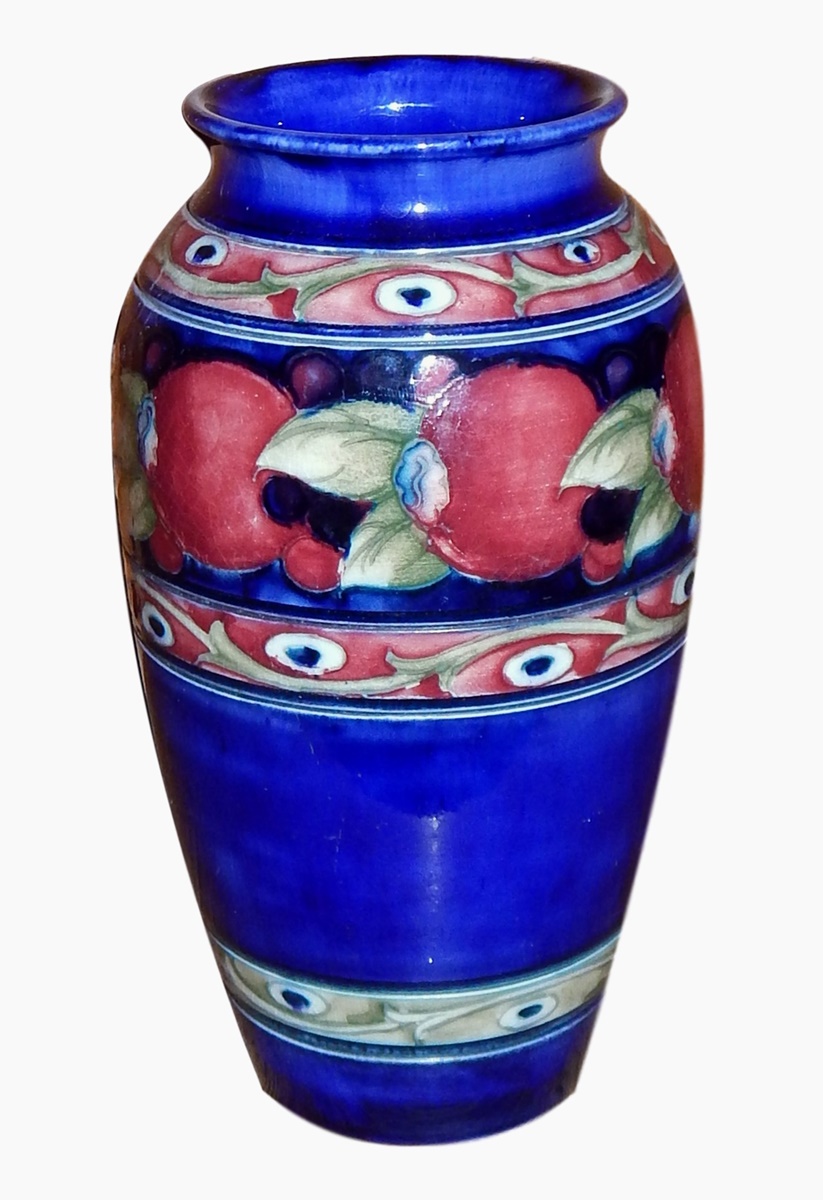 Moorcroft vase "Pomegranate" pattern with slight everted rim,