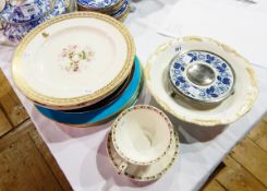 A selection of 19th century and later dessert plates including a Copeland example painted with