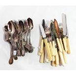 A large quantity of silver plated cutlery including fish knives and forks and part sets