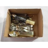 A quantity of silver plate including cutlery, goblets,