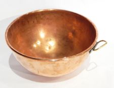 A 19th century copper chocolatier mixing bowl attributed to Edward Movia, circa 1830,