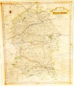 Coloured engraving "British Gazetteer, Wiltshire, Northern Division, Southern Division",