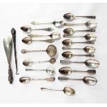 A set of four silver teaspoons with engraved decoration, Sheffield 1912,