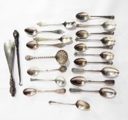 A set of four silver teaspoons with engraved decoration, Sheffield 1912,