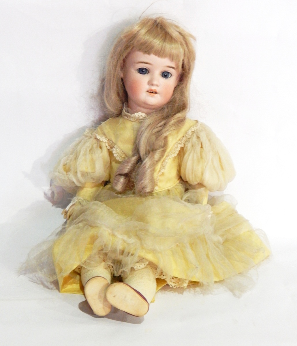 Schoenau & Hoffmeister bisque headed doll, sleep-eyes, open mouth, composition jointed body,