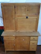 An oak Hozier type, "Quicksey" kitchen cabinet, fitted with cupboards, cabinet,